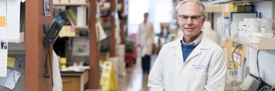 Charles Sawyers in his lab