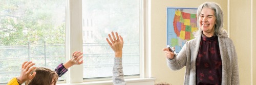 Elizabeth in classroom